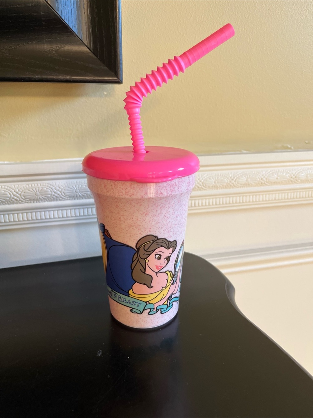 Vintage New 90s Beauty and the Beast - Beast and Bell cup with straw